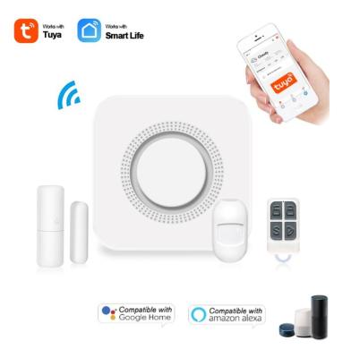 China ABS Wifi Home Alarm System Remote Control Wireless Smart Security Wired Compatible With Alexa / Google for sale