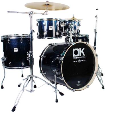 China DK The Oil Drum Head 5 Pieces Musical Drum Black Blue Glossy Color In Best Price Wooden Shell Acoustic Drum Set for sale