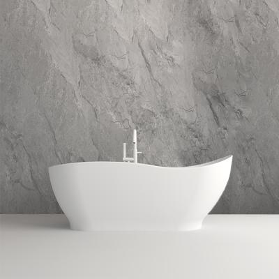 China 8646 Luxurious Hotel Standard Popular Freestanding Freestanding Wave Boat Shaped Solid Outdoor Bathtub Adult Bathtub Deep Soak Bathtub for sale