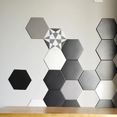 China Hexagon Matte Non-slip White Hexagonal Industrial Black And White Floor Tile for sale