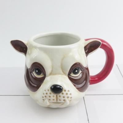 China Dog Viable Hand Painted Coffee Surprise 3d Christmas Ceramic Mug for sale