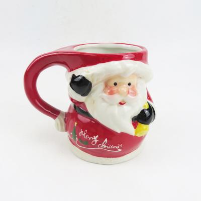 China Viable Christmas 3d Santa Claus 8oz Ceramic Coffee Mug for sale