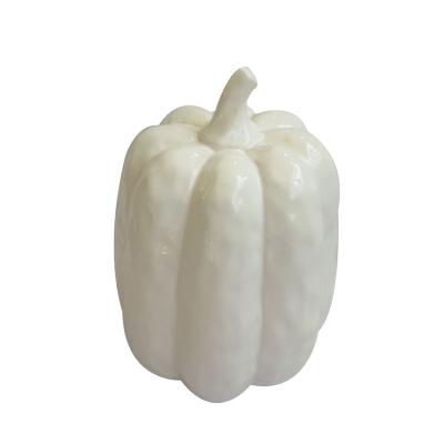 China Holiday/Popular Artificial White Simple Ceramic Pumpkin Home Decoration Great For Decor for sale