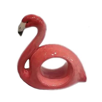 China Various Sustainable Flamingo Shape Artificial Porcelain Napkin Ring for sale