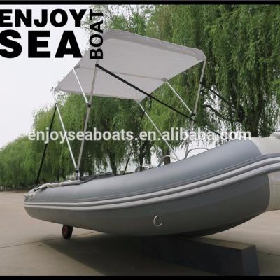 China Qingdao Jiahai hull material PVC aluminum boat relaxing/fishing/inflatable boat tent with wheel for sale