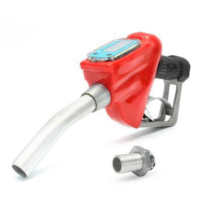 China Hot Sale Metal Fuel Dispenser Nozzle Gauge Gasoline Jet With Flow Meter for sale