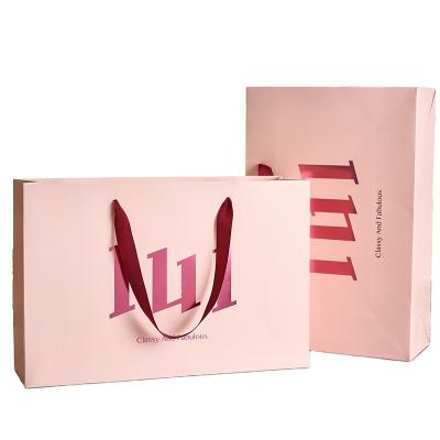 China 2021 New Materials White Card Recycled Custom Tote Shopping Bag,Custom Logo Pink Tissue Paper Gold Foil Tote Bags For Wholesale for sale