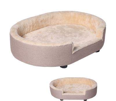 China 2022 Hot Sale Comfortable Pet Bed Best Quality Indoor Upholstered Wooden Frame Dog Sofa Bed Breathable for sale