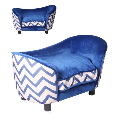 China 2022 Hot Selling Breathable Best Chesterfield Style Rectangle Shape Pet Chair Velvet Cloth Cover Classic Upholstered Pet Sofa Bed for sale