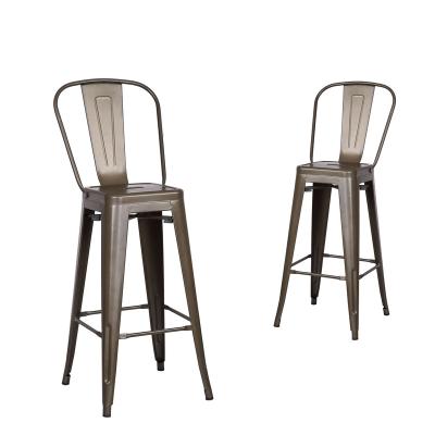 China Modern Reverberant Room Chair Modern Metal Bar Chair High-Back With Cool Outdoor Furniture Color Barstool Gunmetal for sale