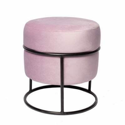 China 2022 Unique Hot Selling Luxury Bedroom Living Room Round Home Decoration Velvet Ottoman Stool for sale