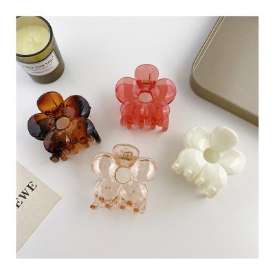 China High Quality Soft Fashion Hair Claws Flower Clips Acetate Hair Claw Clips For Women Thick Hair for sale