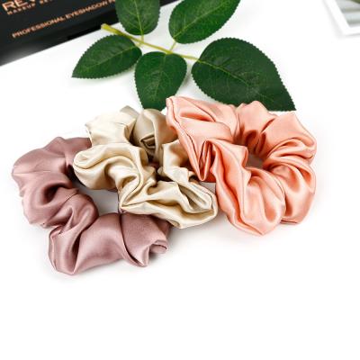 China Wholesale Fashion Wholesale Color Silk Hair Scrunchies Customized High Quality 100% Satin Bundle Hair Silk Gift for sale