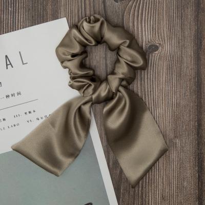 China Fashion Silk Hair Scrunchies Eco-Friendly Silk Scrunchies Ties 100% Sair Sale With Bow for sale