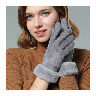 China Plain OEM and ODM Winter Gloves For Women Warm Knitted Winter Glove for sale