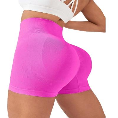 China 2023 New Women Breathable Seamless High Waist Tight Peach Butt Yoga Shorts Quick Dry Exercising Fitness Pants Three Point Yoga Shorts for sale