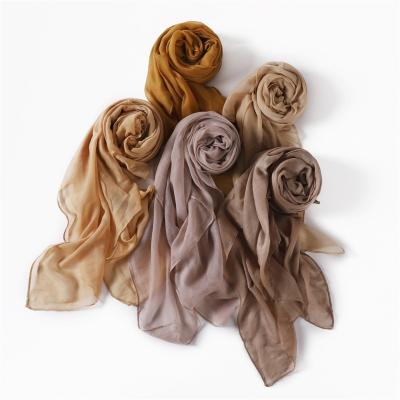 China Long Popular muslim soft 100% viscose voile scarfs fashion women shawls for lady for sale