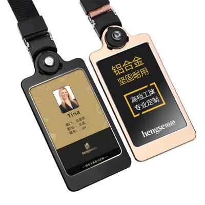 China Waterproof/Weatherproof Company Personal Combination Work Cards Pass Entry Hang Card Rope Badge Aluminum Custom Work Card Metal Tag for sale