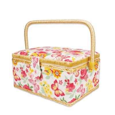 China China DIY Cotton Fabric Multifunctional Household Sewing Box Set Box Stitch Tool Cloth Art European Sewing Cross Stitch Basket for sale