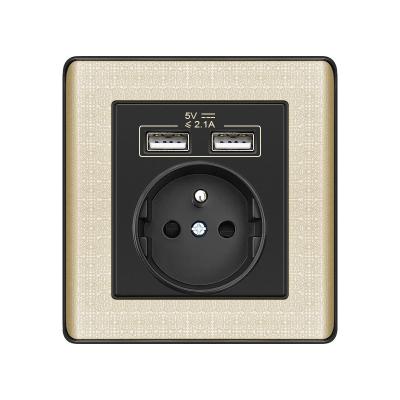 China Eu Standard 250V Prise Murale USB Multifonction France 16A Round Socket 86*90mm for sale