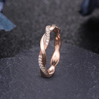 China Modern Concise Feminine Personalized Ring Wedding Ring Custom Made of Moissanite Romantic Engagement Solid 14k Gold for sale