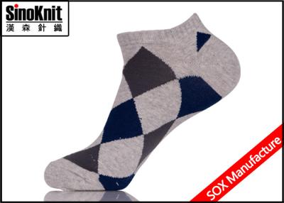 China Cotton Argyle Men No Show Dress Socks / Mens Business Ankle Socks with OEM for sale