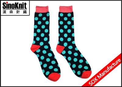 China Colorful Circle Pattern Knitted Happy Sock Men Funky Knee Socks for sale