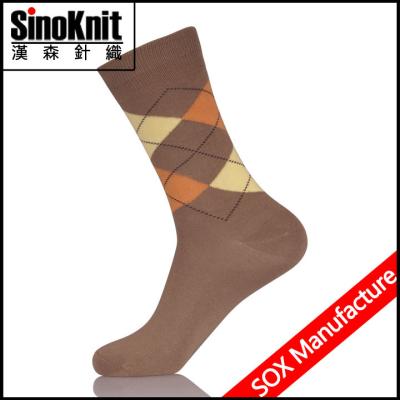 China Winter Argyle Mens Casual Socks , Pattern Jacquard Mens Fancy Sock for sale