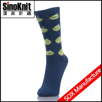 China Dark Blue 3D Knee High Socks Sexy Lady Wearing Cotton Customized Sock for sale