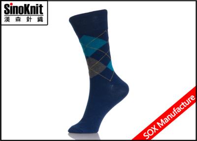 Κίνα Jacquard σχεδίων Argyle καλτσών των σκούρο μπλε ατόμων περιστασιακή φανταχτερή αρσενική κάλτσα προς πώληση