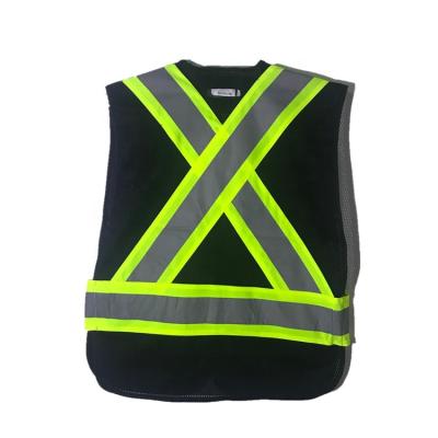 China Work Safety Vest Black Color Protect Body Reflective Jacket S-4XL for sale