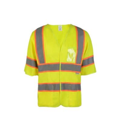 China Wholesale High Quality 100% High Visibility Polyester Mesh Safety Reflective Pocket Short Sleeve Shirt V20 for sale