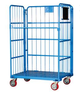 China Foldable Steel Warehouse Metal Storage Rolling Container Cage for sale