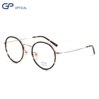 China New OPTICAL customization design fashion round acetate with metal optical frame new fashion design fashion optical glass frames for sale