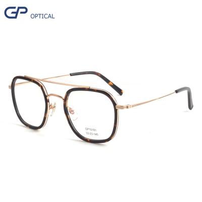 China OPTICAL Metal Optical Frame With Acetate Rim Fashion Design Eyeglasses Optical Glass Frames New for sale