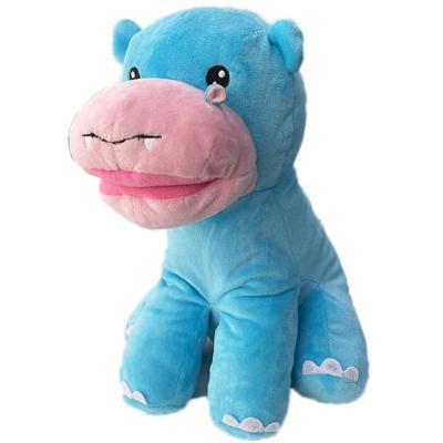 China High Quality Plush Stuffed Animal Hippo With Soft Motion And Sound Stuffed Blue Doll From ICTI Audited Factory for sale