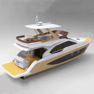 China Luxury Sightseeing Flybridge Yacht With Aluminum Alloy Aluminum Double Deck for sale