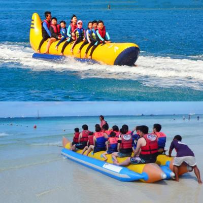 China Entertainment Water Banana Boat Flying Boat Inflatable Water Entertainment Boat for sale