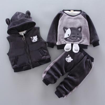 China Winter Boy Smart Casual Hoodie With Vest And Pants 3 Pieces Camouflage Clothing Kids Hoodie Kids Clothes for sale