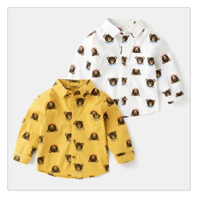 China Anti-pilling character urban kids fashionable cotton bear printed wholesale boys clothing shirts for sale