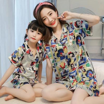 China QUICK DRY Children's Pajamas Summer Short Sleeve Pajamas Set Boys Little Girls Pajamas Set Wholesale Silk Satin Pajamas for sale