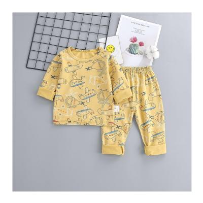 China Breathable Baby Kids Cute Pajamas Suit Long Drop Sleeves Clothing Set for sale