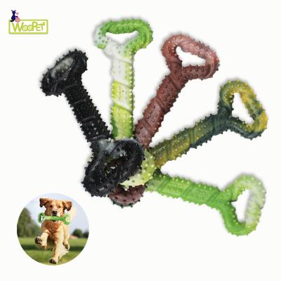 China Stored Durable Dog Teeth Interactive Pet Bone Cleaning Chewing Toy Bone From Dog Toys Toothbrush for sale