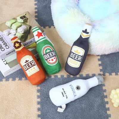 China Wholesale Customized Stocked Pet Bottle Plush Squeaky Dog Toys Custom Logo Soft Toy Manufacturer for sale