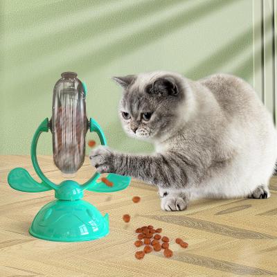 China Wholesale Hot Selling Interactive Food Wheel Cat Windmill Stored Leaky Toy Sucker for sale