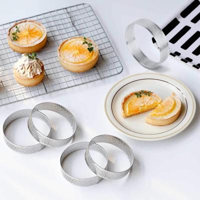 China Stainless Steel Round Pastry Baking Tool Mousse Cake Viable Ring Mold Tart Ring Mold for sale