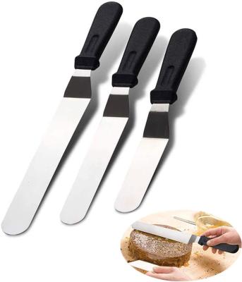 China Viable Baking Cake Decorating Tools Icing Butter Spatula Set Stainless Steel Cream Cake Spatula Set for sale