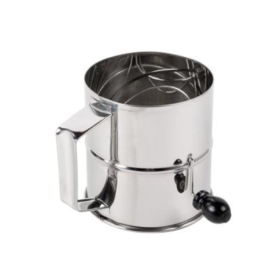 China Viable Semi-automatic Flour Sieve Glazing Sugar Manual Sieve Cup Kitchen 8 Cup Stainless Steel Flour Sifter for sale