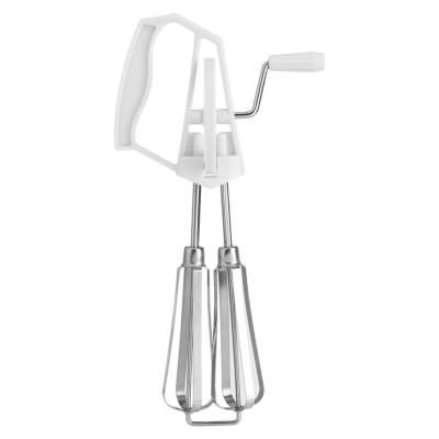 China Sustainable Egg Tools Double Head Manual Stainless Steel Rotary Eggbeater Egg Beater for sale