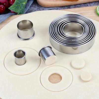 China Ring Molds Ring Cookie Cutters Dumpling Skin Viable Baking Cutter Tools Stainless Steel Round Cake Mousse for sale